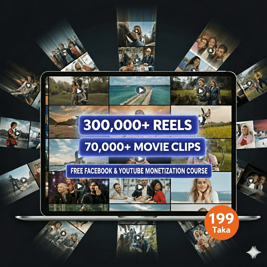 đŦ ā§ā§Ļ,ā§Ļā§Ļā§Ļ+ Movie Clips + ā§Š āϞāĻžāĻ+ Reels Bundle + Free Facebook & YouTube Monetization Course